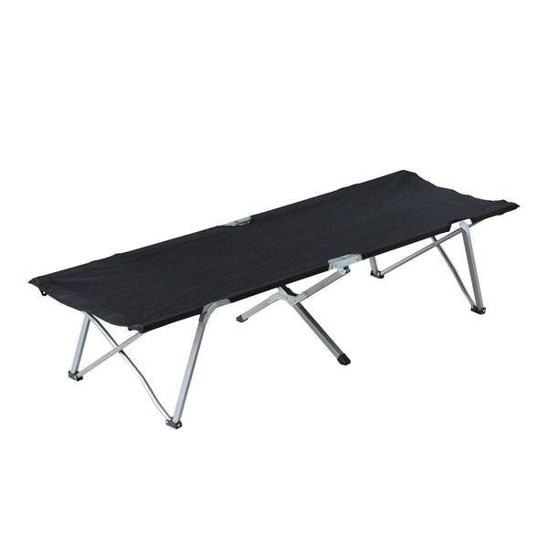 acquista Klappbares Campingbett aus Metall und Oxford-Stoff 193 x 64 x 40 cm Schwarz