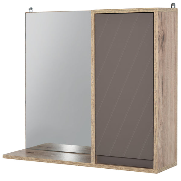 Badezimmerspiegel 1 Tür aus MDF 57x14,2x49,2 cm Grau und Eiche online