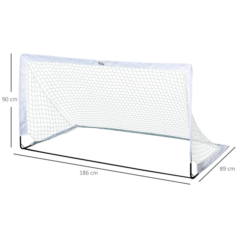 Porta da Calcio Portatile con Rete 186x90x89 cm  Bianca