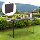 Tavolo da Campeggio Picnic Richiudibile a Valigetta in Polietilene 122x61x53/71,5 cm  Marrone