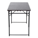 Tavolo da Campeggio Picnic Richiudibile a Valigetta in Polietilene 122x61x53/71,5 cm  Marrone