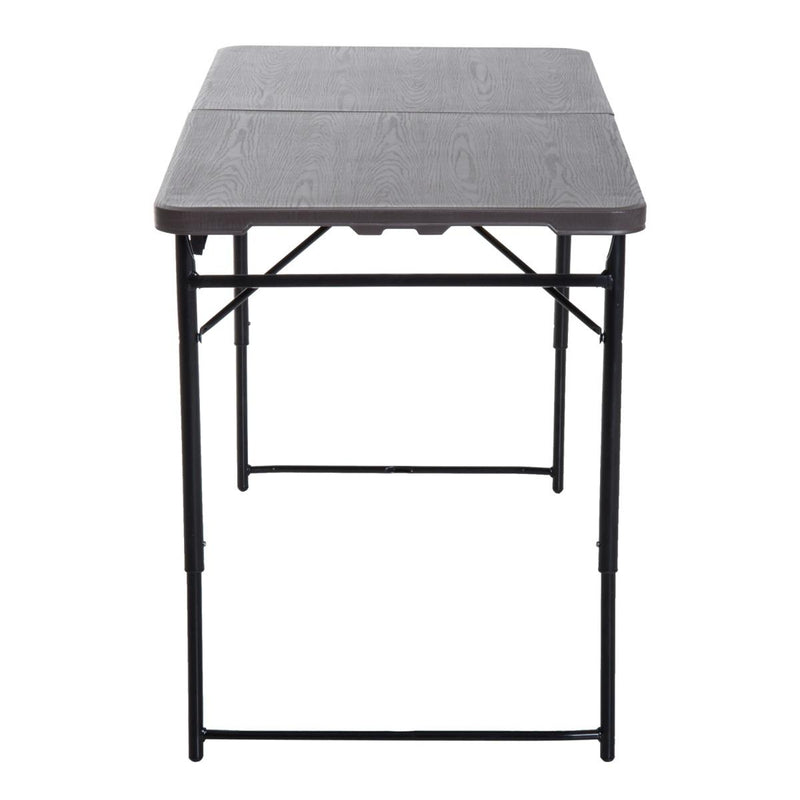 Tavolo da Campeggio Picnic Richiudibile a Valigetta in Polietilene 122x61x53/71,5 cm  Marrone