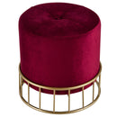 Pouf Imbottito Rotondo in Velluto Ø43 cm  Rosso