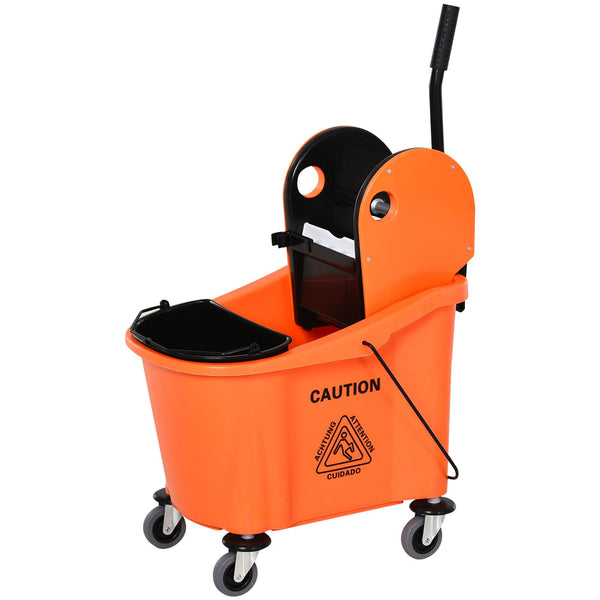 acquista Reinigungswagen 36L Eimer mit Wasserabscheider und abnehmbarer Presse 54x41x91,5 cm Orange