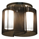 Lampada da Soffitto 2 Paralumi 80W E27 in Acciaio e Vetro Ø47,5x33 cm  Nero