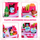 Cucina Giocattolo per Bambini con Utensili 78x29x87 cm  Rosa