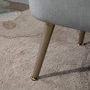 Pouf Poggiapiedi in Tessuto Vellutato 55x41x42 cm  Grigio Chiaro