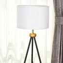 Lampada da Terra Tripode in Metallo con Paralume 56x56x137 cm  Bianco