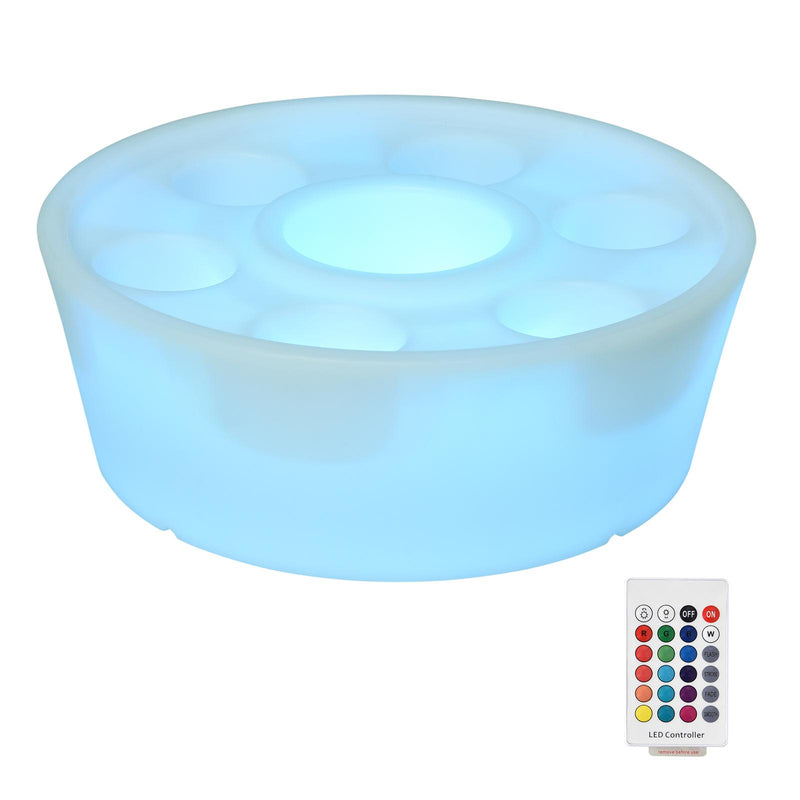 Vassoio Portabicchieri a LED 7 Vani con Telecomando Ø42x15 cm 