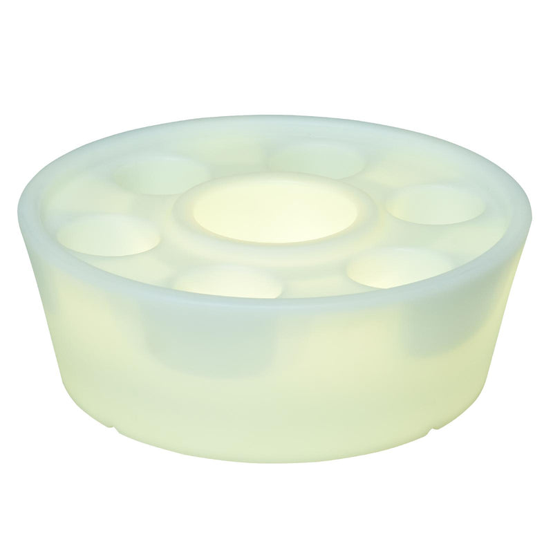 Vassoio Portabicchieri a LED 7 Vani con Telecomando Ø42x15 cm 