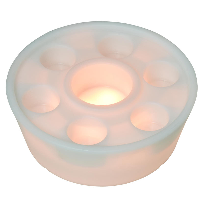 Vassoio Portabicchieri a LED 7 Vani con Telecomando Ø42x15 cm 