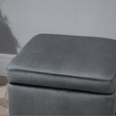 Pouf Poggiapiedi in Tessuto Poliestere 45x45x42 cm  Grigio Scuro