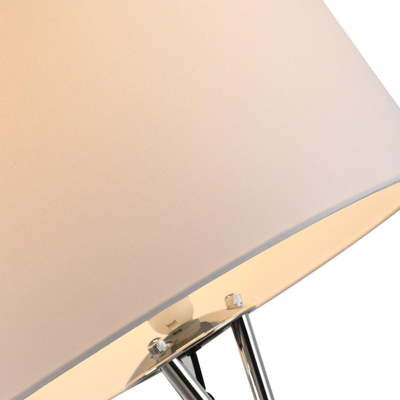 Lampada da Terra Tripode in Metallo con Paralume Ø48x162 cm  Bianco