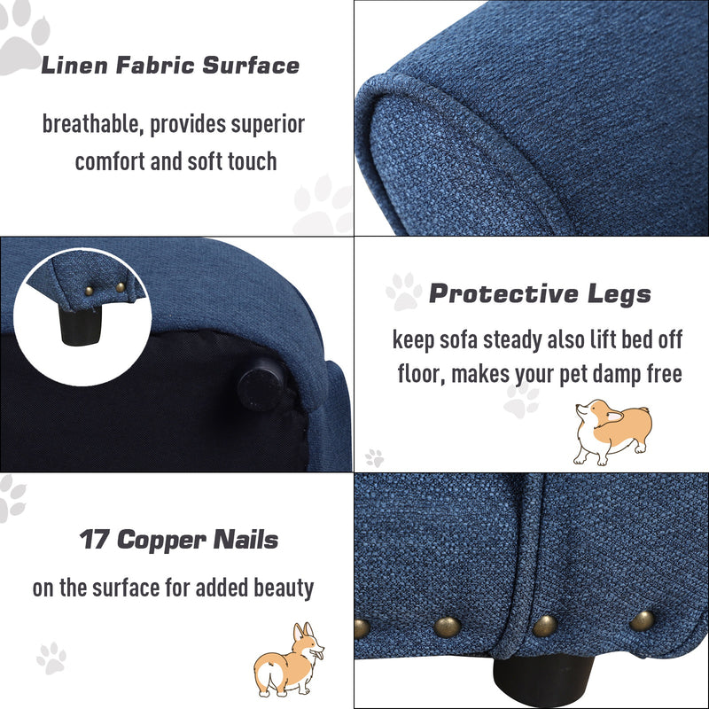 Cuccia Divanetto per Cani Piccola Taglia 74x41x32,5 cm  Blu Scuro