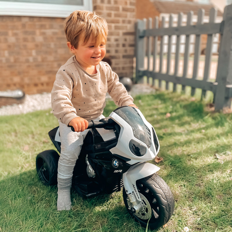 Moto Elettrica per Bambini 6V con Licenza BMW S 1000 RR Bianca