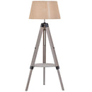 Lampada da Terra Tripode in Legno con Paralume E27 Ø63x150 cm  Beige