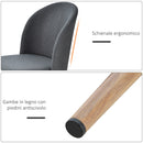 Set 2 Sedie imbottite in Acciaio e Poliestere 50x58x85 cm  Grigie