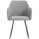 Sedia a Dondolo in Metallo e Tessuto Lino 46x69x80 cm  Grigio Chiaro