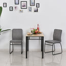 Set 2 Sedie imbottite in Acciaio e Tessuto Lino 44x55x88 cm  Grigio Chiaro