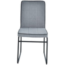 Set 2 Sedie imbottite in Acciaio e Tessuto Lino 44x55x88 cm  Grigio Chiaro