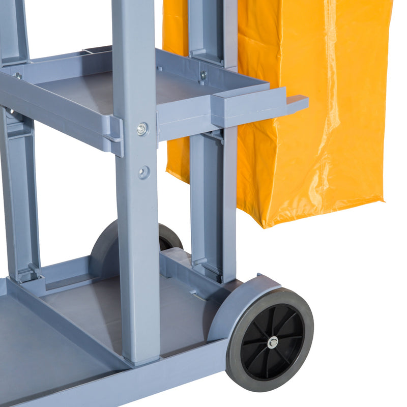 Carrello Pulizie Professionale Multiuso con Borsa 100L e Ruote   Grigio