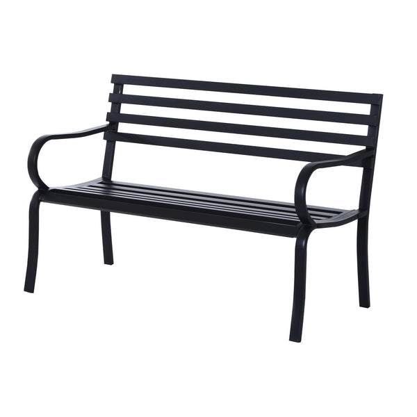 sconto Gartenbank 2 Sitze aus Metall 127x62x82 cm Schwarz