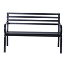 Panca da Giardino 2 Posti in Metallo 127x62x82 cm  Nero