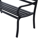 Panca da Giardino 2 Posti in Metallo 127x62x82 cm  Nero