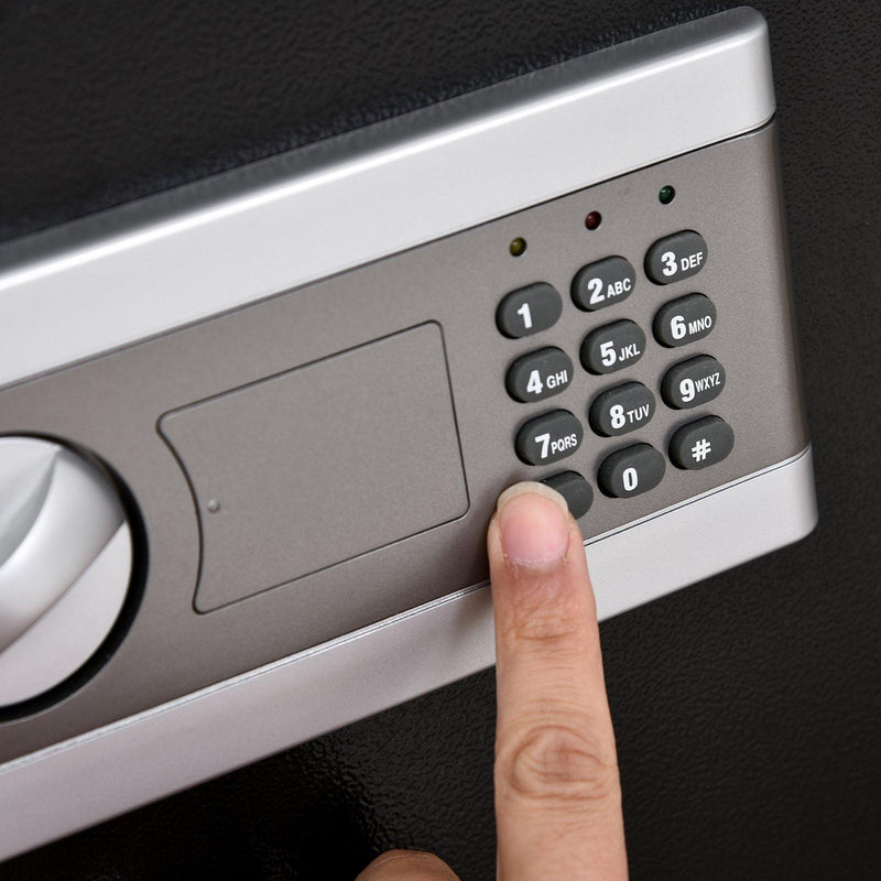 Cassaforte a Mobile Digitale a Batteria in Acciaio 38x31x42,7 cm  Nero