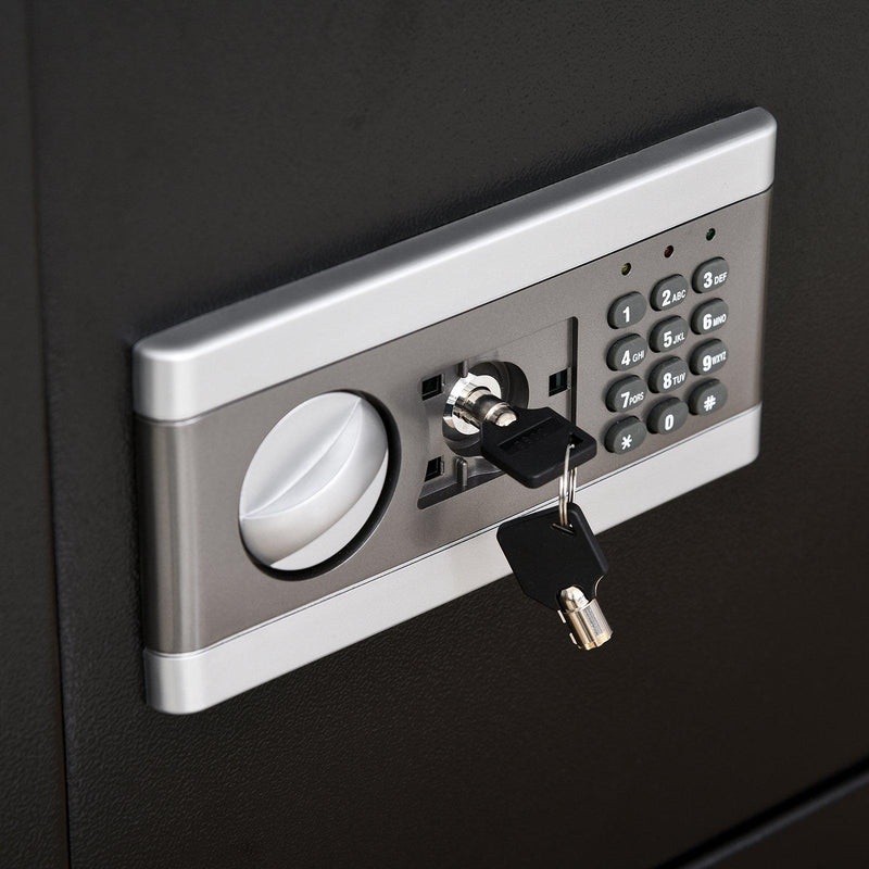 Cassaforte a Mobile Digitale a Batteria in Acciaio 38x31x42,7 cm  Nero