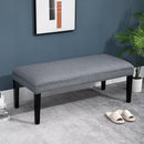 Panca Imbottita in Tessuto Lino 120x53x46 cm  Grigia