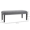 Panca Imbottita in Tessuto Lino 120x53x46 cm  Grigia