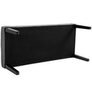 Panca Imbottita in Tessuto Lino 120x53x46 cm  Grigia