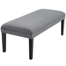 Panca Imbottita in Tessuto Lino 120x53x46 cm  Grigia