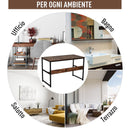 Scrivania da Ufficio Porta PC in Acciaio e Legno 120x60x77 cm  Marrone Scuro