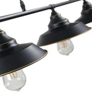 Lampada da Soffitto 3 Paralumi E27 in Metallo 90x22x180 cm  Nero