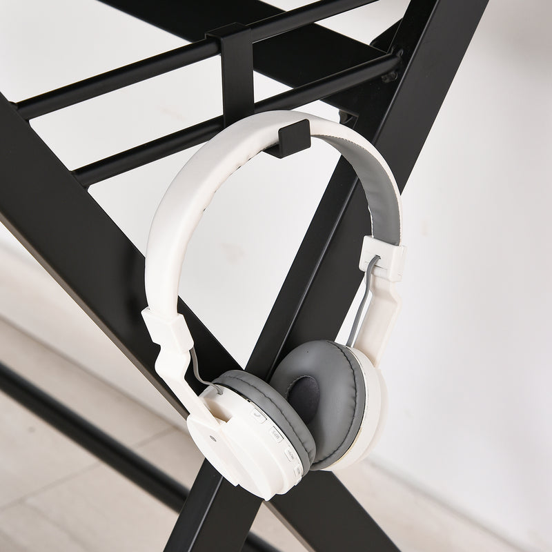 Scrivania da Ufficio Porta PC con Piano Rialzato in MDF 140x60x90 cm  Nero