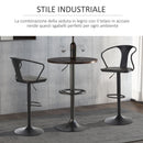 Set 2 Sgabelli da Bar Alti in Acciaio e Legno   Neri