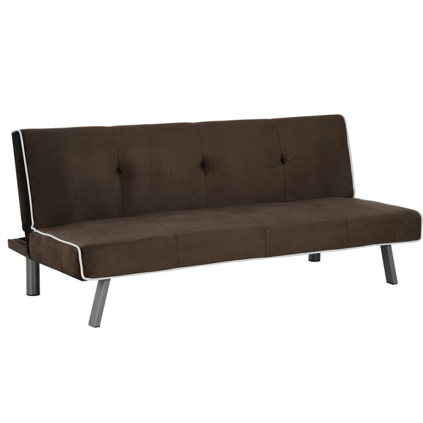 sconto 2-Sitzer Schlafsofa aus braunem Stoff 170x76x72,5 cm