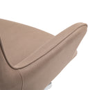 Poltrona Girevole Imbottita in Tessuto Scamosciato   Marrone