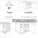 Consolle Allungabile con Cassetti 150x80x74 cm  Bianco