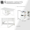 Consolle Allungabile con Cassetti 150x80x74 cm  Bianco