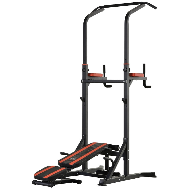 Stazione Fitness Multifunzione Pieghevole per Allenamento in Acciaio   Nera