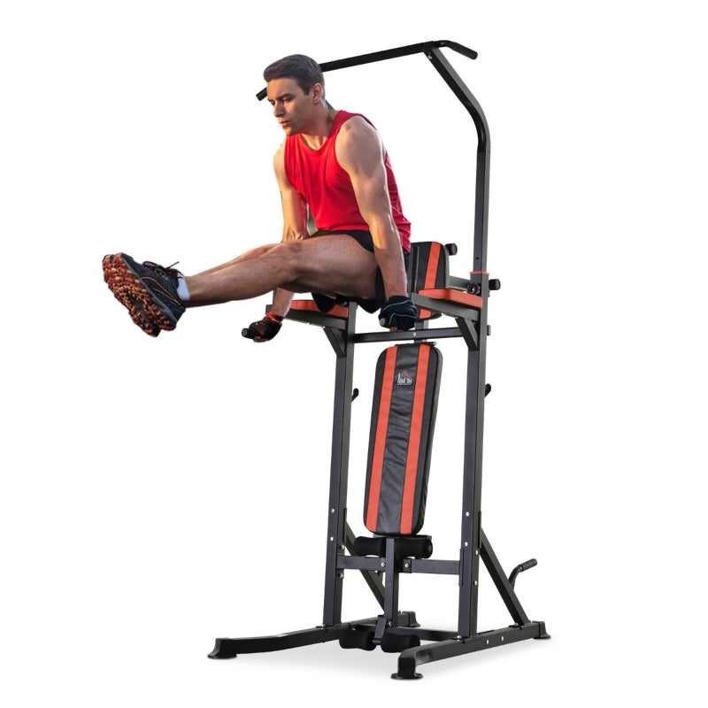 Stazione Fitness Multifunzione Pieghevole per Allenamento in Acciaio   Nera