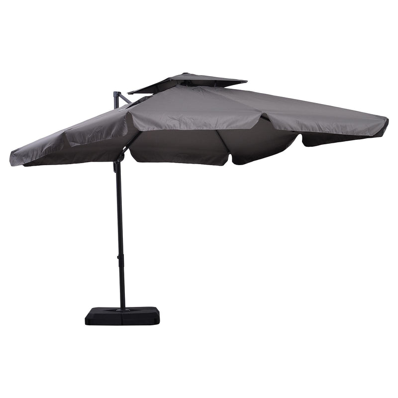 Ombrellone Decentrato da Giardino in Alluminio 2,7x2,7m  Grigio