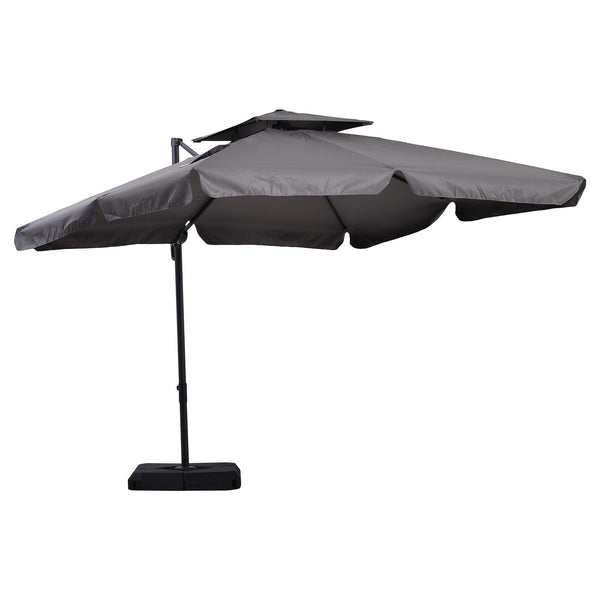 sconto Dezentraler Gartenschirm aus Aluminium 2,7x2,7m Grau