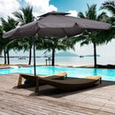 Ombrellone Decentrato da Giardino in Alluminio 2,7x2,7m  Grigio