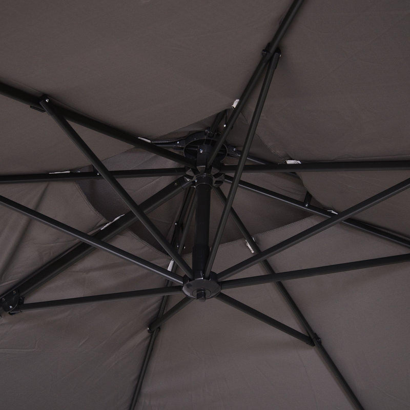 Ombrellone Decentrato da Giardino in Alluminio 2,7x2,7m  Grigio