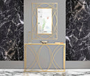 Specchio Exy 72x2x102,5 Misura Specchio 70,5x39,5 cm in Ferro Oro