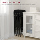Set 2 Sedie Pieghevoli Imbottite 45x46x78 cm in Finta Pelle PU e Metallo Nero      